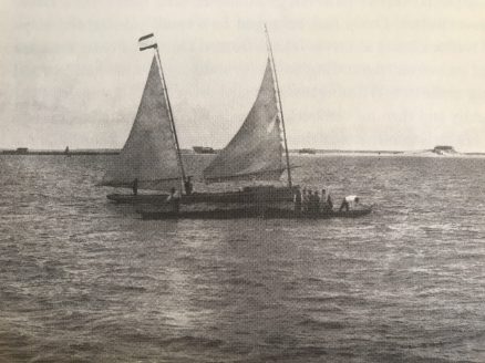 Purse seining for menhaden near Beaufort, N.C., ca. 1880-1900. Following in the footsteps of Sutton Davis and his sons, the Davis family was at the forefront of the menhaden industry in Carteret County, N.C. throughout the 20th century. Courtesy, State Archives of North Carolina