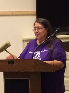 Susan Patterson was among the most riveting speakers at the "300 Years of Indian Woods" conference. She has been involved in indigenous rights struggles all her life, beginning on the Tuscarora Reservation as a child and eventually at Wounded Knee, Standing Rock and the Mohawk uprising at Eagle Bay, among others.