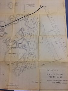 A map of a portion of Hatteras Island that would later become part of the Pea Island National Wildlife Refuge, 1934.