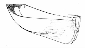 Drawing of the kunner Doodle, bow view