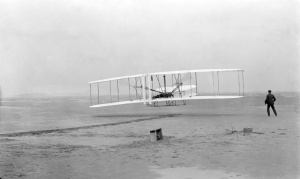 The Wright Brothers' first flight, Kill Devil Hills, N.C., December 17, 1903.