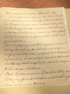 A page from Benjamin Labaree's journal at Yale's Sterling Library. 