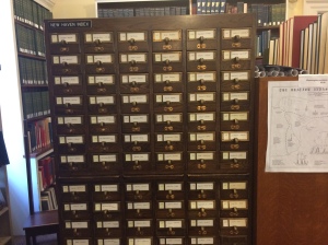Card catalog, Whitney Library, New Haven Museum.