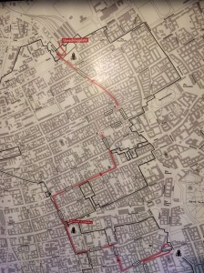 At the Museum of the History of Polish Jews, a map charted the path of Dr. Kowak and the children through the Warsaw Ghetto.