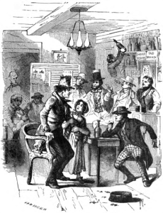 "Come Father, Won't You Come Home?" an illustration from an 1882 edition of Timothy Shay Arthur's Ten Nights in a Bar-Room and What I Saw There. Arthur's tale was the second most popular novel of the Victorian Era, second only to Harriet Beecher Stowe's Uncle Tom's Cabin.