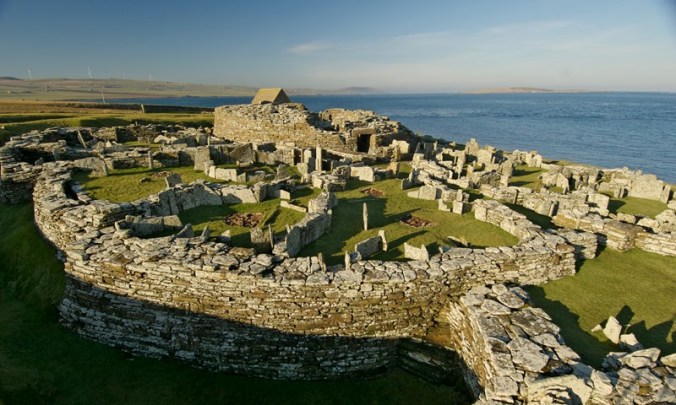 The Broch of Gurness, Mainland Orkney, Scotland, next to Eynhallow Sound.