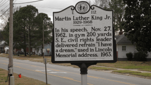 To listen to audiotape clips of Dr. King's speech in Rocky Mount, read the transcript of the speech and much more, go to Dr. Miller's "Origin of the Dream" web site. You can find a link to the web site here. Photo courtesy, Dr. Jason Miller