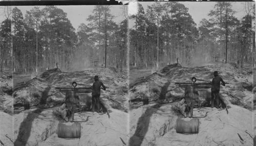 A tar kiln and tar burner in North Carolina, date unknown, exact location unknown. Courtesy, Keystone-Mast Collection, UCR/California Museum of Photography, University of California at Riverside