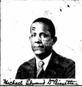 Dr. Michael E. Dubisette. From his 1929 application for U.S. citizenship. Image from Lisa Y. Henderson's blog Black Wide-Awake. 
