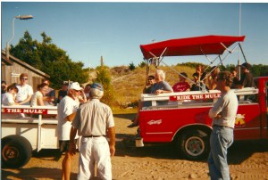 Sonny and Jenny Williamson's "Mule Train" tours of Cape Lookout were an unforgettable experience. This is one of my Duke or UNC-Chapel Hill classes getting ready to set out on the Mule Train. Sonny is the man in the shorts and white visor, and I'm standing on the right. Photo courtesy of the Core Sound Waterfowl Museum & Heritage Center
