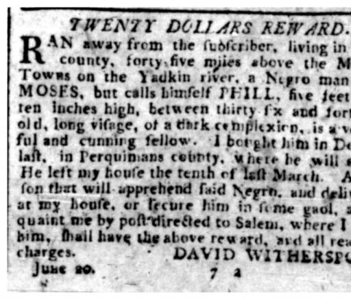 From the Halifax Journal (Halifax, N.C.), 4 July 1796