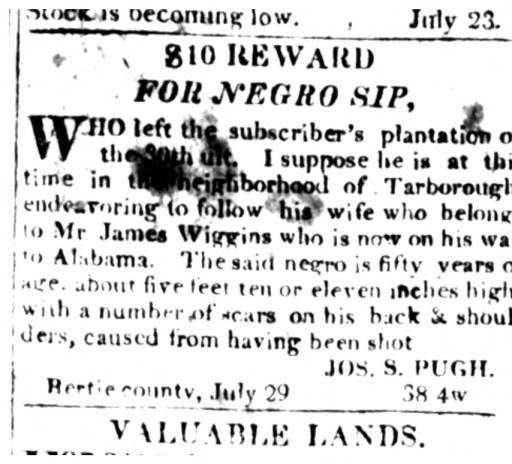 From the Raleigh Register and North Carolina Weekly Advertiser, 24 July 1818.