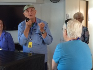 Tom Earnhardt enthralling the Belle of Washington's passengers. Photo by David Cecelski