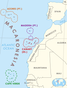Macaronesia, the Iberian peninsula and northwestern Africa.