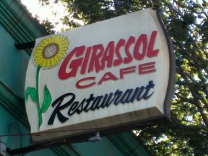 Sign for the Girassol Cafe on Acushnet Ave., New Bedford. Girassol is the Portuguese word for "sunflower."
