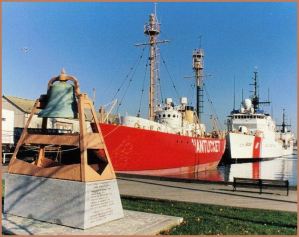 The Lightship Sailors National Memorial, New Bedford, Mass. The monument honors all lightship sailors that lost their lives in the line of duty. Photo by William Colette. Courtesy, USCG Lightship Sailors Association International