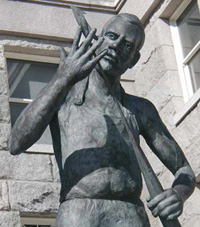 Statue of Lewis Temple (1800-1854), New Bedford Free Public Library.