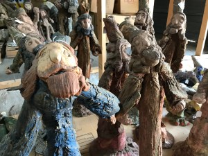 Jesus's apostles (sans Judas) at the conservation lab in Wilson, N.C. Photo by David Cecelski