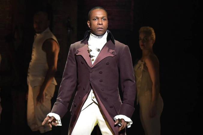 ... and actor Leslie Odom, Jr., at the Grammy Awards in 2016. He was Aaron Burr in the original cast of the hit Broadway musical "Hamilton." 