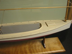 Model of a New Haven sharpie, by Alfred S. Brownell, Providence Public Library. Boatbuilders on Core Sound and the Beaufort-Morehead City area in N.C. adopted the New Haven sharpie for fishing, oystering and freight carrying beginning in the 1870s. For several decades, the sharpie was the region's most popular workboat. Courtesy, Providence Public Library