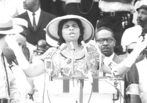 Marian Anderson sang "He's Got the Whole World in his Hands" at the March on Washington in 1963. You can find a 1953 YouTube video of her singing the song on TV here.