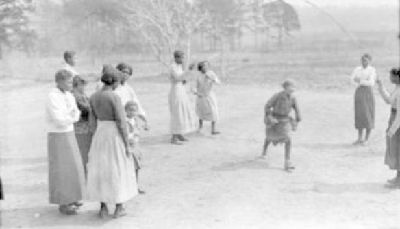 Children jumping rope at the Pamlico County Training School, ca. 1918. Courtesy, Special Collections, University of Virginia Library, Charlottesville, Va.