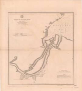 "Mouths of the Roanoke River," U.S. Coast and Geodetic Survey, 1902). The town of Plymouth is at the lower left section of the map. Albemarle Sound is in the upper right section of the map. Courtesy, Outer Banks History Center, State Archives of North Carolina.