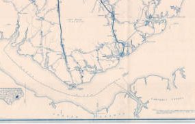 Oriental is located on the north side of the Neuse River estuary as it opens into the Pamlico Sound. "Pamlico County, N.C." (State Highway and Public Works Commission, 1938). Courtesy, State Archives of North Carolina