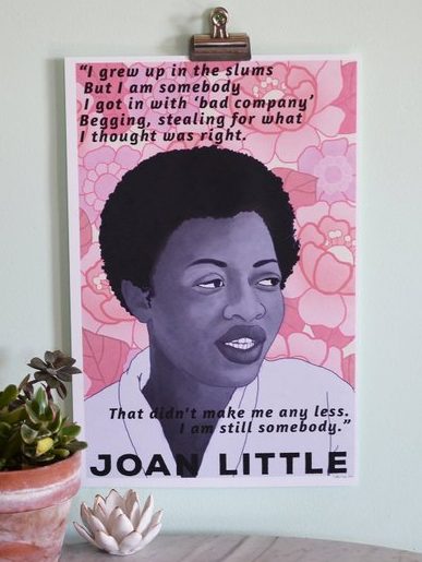 Ballads, poems, plays, books, murals and prints told Joan Little's story. This poster features one of Little's poems.