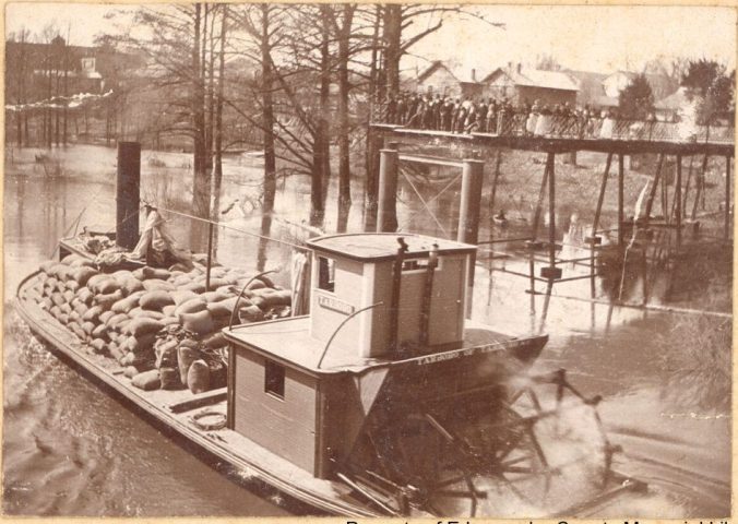 Steamer Tarboro passing the public dock in Tarboro, N.C., Dec. 1898. Courtesy, Edgecombe County Memorial Library