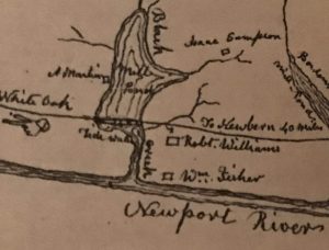 Detail of map showing Black Creek section of Carteret County. From The Williams History
