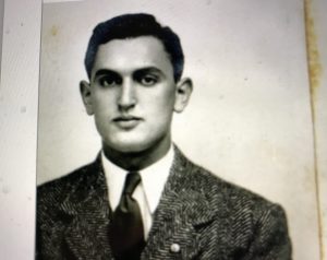 Melvin Brooks, a Russian-Jewish immigrant who fled to the U.S. through Lithuania in 1938. When he registered as an alien in 1940, he was a clerk in a dry goods store in Warsaw, a small town in Dublin County, N.C. He had apparently "Americanized his name": according to his registration documents, his birth name was Michelis Brukas. Courtesy, North Carolina Digital Collection.