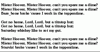 Blues lyrics from the Florida Panhandle. Courtesy, the Baker Block Museum, Baker, Florida