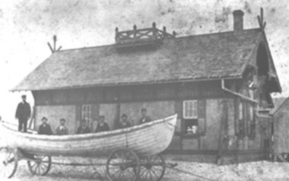 Little Kinnakeet Life-Saving Station, Hatteras Island, N.C., ca. 1880-1900. Courtesy, Cape Hatteras National Seashore