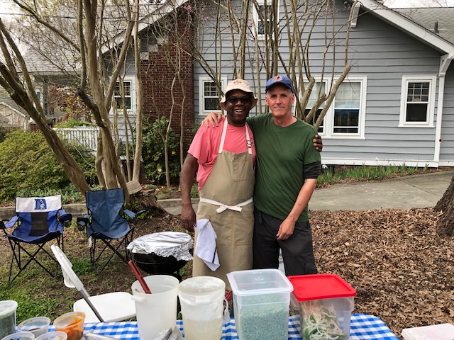 Chef Ricky Moore, some geeky historian fellow and one awesome pot of fish stew. 