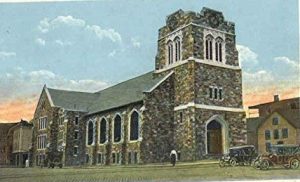 Post card of the United Baptist Church, Lewiston, Maine, built in 1921. John H. Nichols was an active member at the church.
