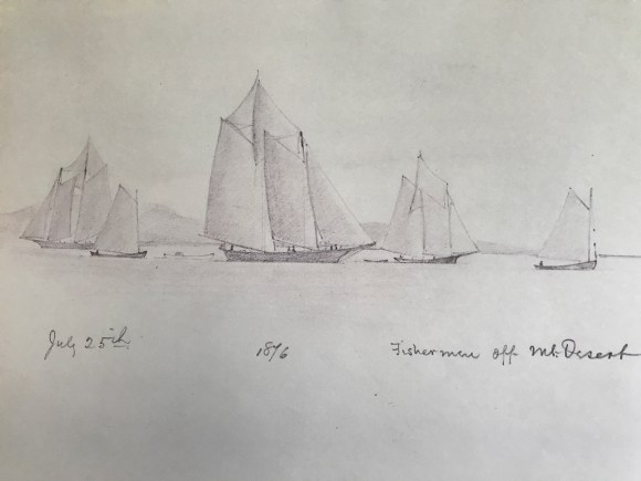 "Fishermen off Mt. Desert" (1876), by Alexander Wadsworth Longfellow, Jr. Courtesy, National Park Service, Longfellow House-Washington's Headquarters National Historic Site. 