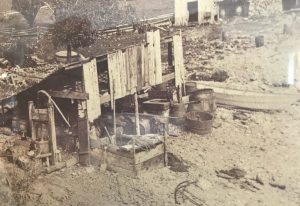Porgie Stand, Mt. Desert Island, ca. 1880. Detail of stereoview by Edward L. Allen. Courtesy, Maine Historic Preservation Commission and the Northeast Harbor Maritime Museum
