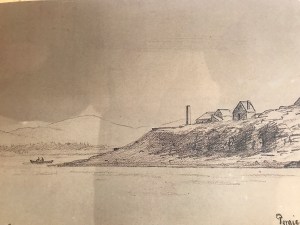 Drawing of Porgie Point, Mt. Desert Island, Maine. By Alexander Wadsworth Longfellow, Jr. (1854-1934). Courtesy, Great Harbor Maritime Museum