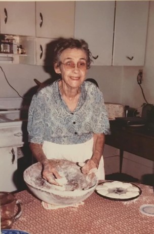Mrs. Beatrice Mason (Miss Beadie) making biscuits like she did everyday, Harlowe, N.C. Photo courtesy of her family.