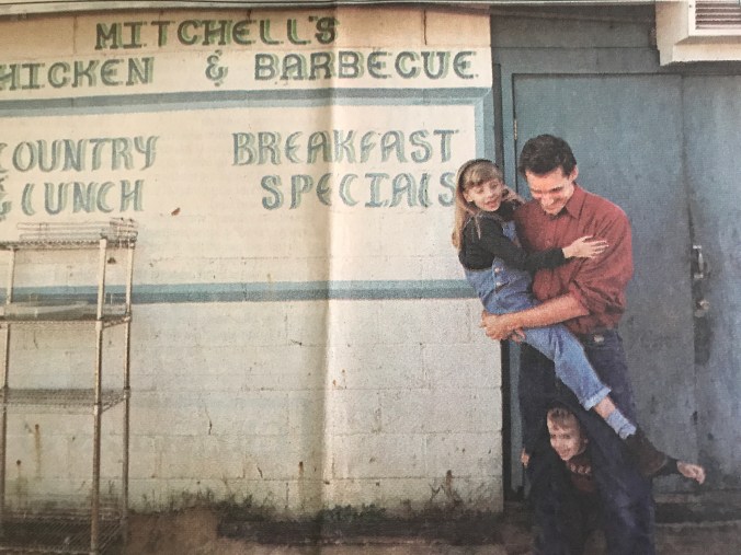 Guy, Vera and I at Ed "Mitch" Mitchell's BBQ in Wilson, N.C. Photo by Candice C. Cusic. Courtesy, News & Observer