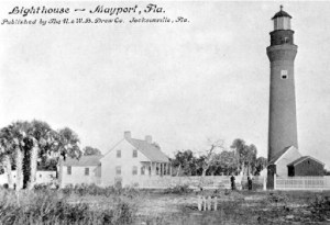 St. Johns River Lighthouse and keeper's quarters, Mayport, Florida, ca. 1900. Mr. Lee's mother, Dorothy Buford Lee, was born and raised there. Courtesy, State Library and Archives of Florida