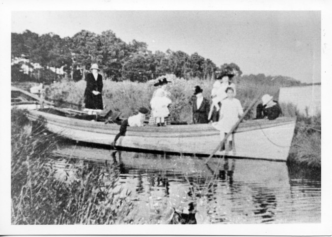The shad boat Hobo bound for a Sunday afternoon excursion. Courtesy, State Archives of North Carolina
