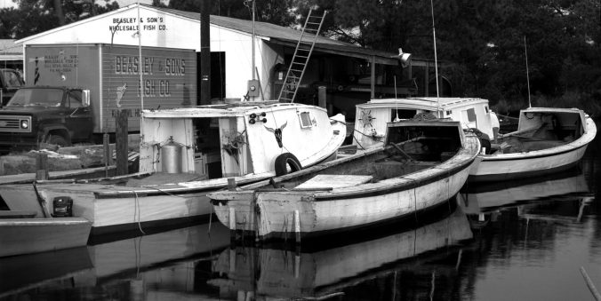 Hatteras Island photographer Mike Halminski found members of the Beasley family still fishing with a pair of shad boats, the Redfin and the Old Shad, in 1980. The Beasleys were from Colington, but fished mainly out of Rodanthe at that time. Courtesy, Michael Halminski.