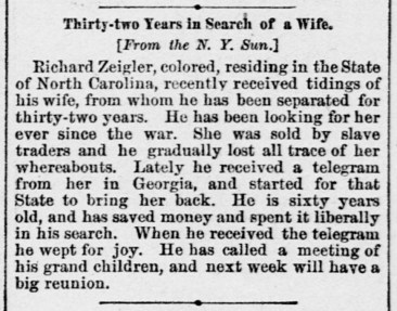 National Tribune (Washington, DC), 22 Feb. 1883 (copied from New York Sun)