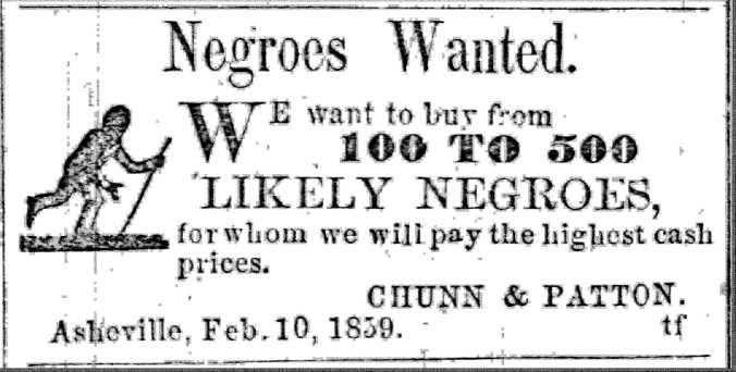 Asheville News, Feb. 10, 1859. From John Inscoe, Mountain Masters, Slavery, and the Sectional Crisis in Western North Carolina 