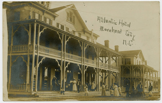 Russell Coles spent far more time than usual in Morehead City during the early days of the shark factory. According to his diary, he dined often at Capt. Charlie Willis's home, and other times at the Atlantic Hotel. Source: Durwood Barbour Collection of NC Postcards, NC Collection Photographic Archives, Wilson Library, UNC-Chapel Hill.