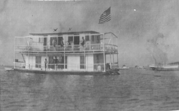 Coles purchased a new houseboat sometime around 1918, putting aside the old sailing vessel the Edna G. Photo courtesy, Walter Coles, Sr., Coles Hill, Va.