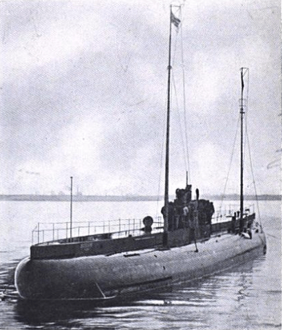 The German submarine Deutschland ca. 1916. From Journal of the United States Artillery vol. 46 (1916)