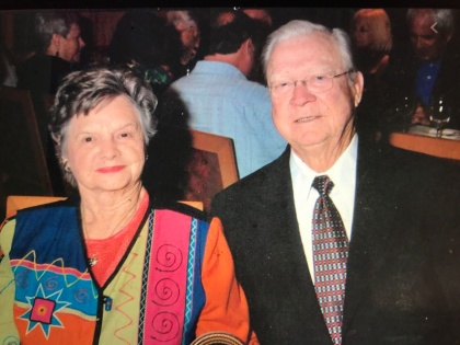 The local KKK also targeted Royce Jordan (here with his wife Janice in 2012) and other whites that supported African American civil rights. An ex-KKKer testified to the U.S. Congress that the Klan had tried to kidnap and whip Jordan for supporting job training programs for black workers. In Blood Done Sign my Name, Tim Tyson also notes that Klansmen had burned his barns. At the time he was mayor of Vanceboro. Photo courtesy, New Bern Sun Journal